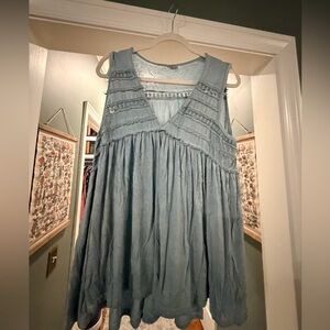 POL Sky Blue Sleeveless Tank Top